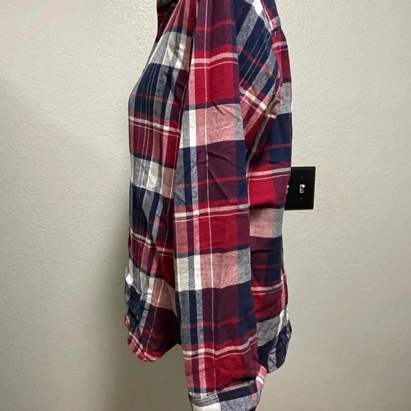 Uniqlo Multi Color Plaid Flannel Long Sleeve Button Down Shirt MEDIUM - Picture 4 of 6